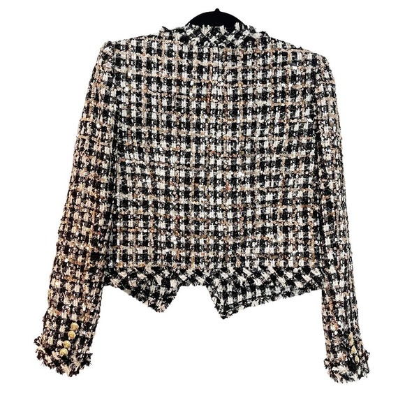 Derek Lam 10 Crosby Jacqueline Crop Tweed Jacket Gold Multi Size 8 NWOT - Picture 6 of 11